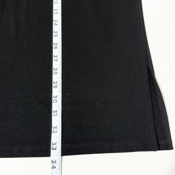 Eileen Fisher Skirt Women Medium Black Pull On Knit Midi Classic Career Workwear - Picture 8 of 8
